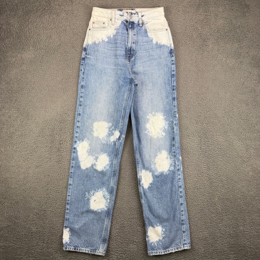 PacSun 90s Boyfriend Jeans Women 25 Blue Bleached Acid Wash High Rise Denim